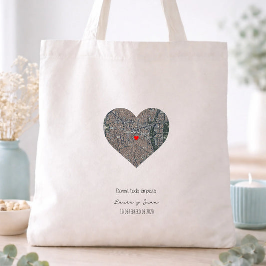 Bolsa totebag personalizada enamorados