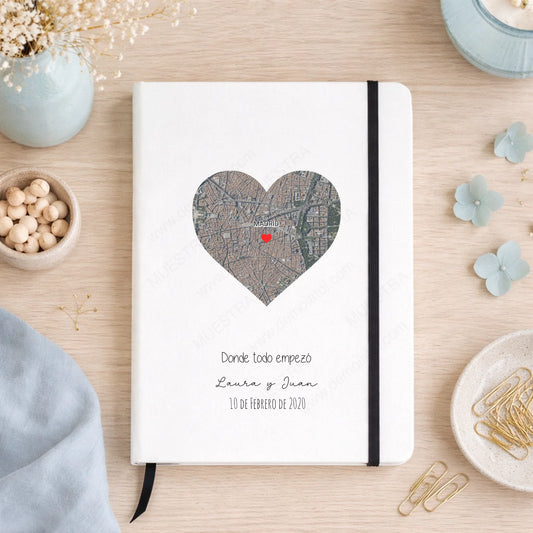 LIBRETA A5 personalizada diseño coordenadas gps