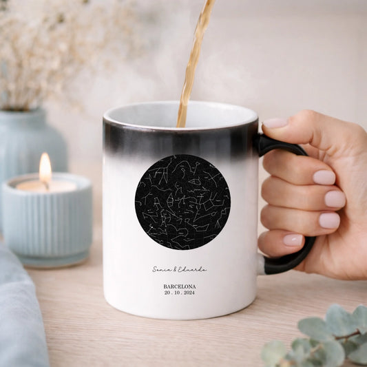 Taza personalizados con ilustración de mapa estelar