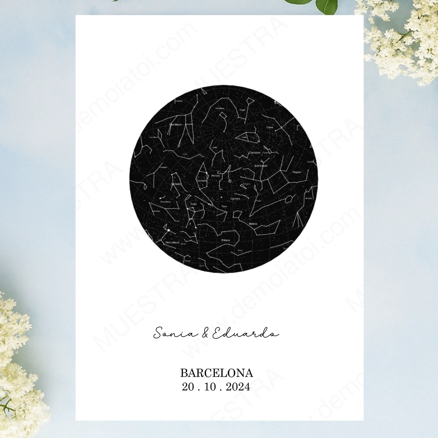 Cuadro perosonalizado mapa de constelaciones