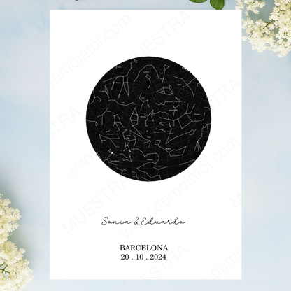 Cuadro perosonalizado mapa de constelaciones