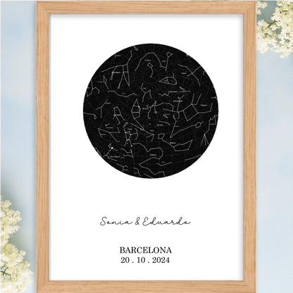 Cuadro personalizado con ilustración de mapa estelar