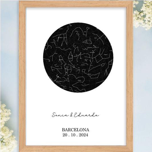 Cuadro personalizado con ilustración de mapa estelar