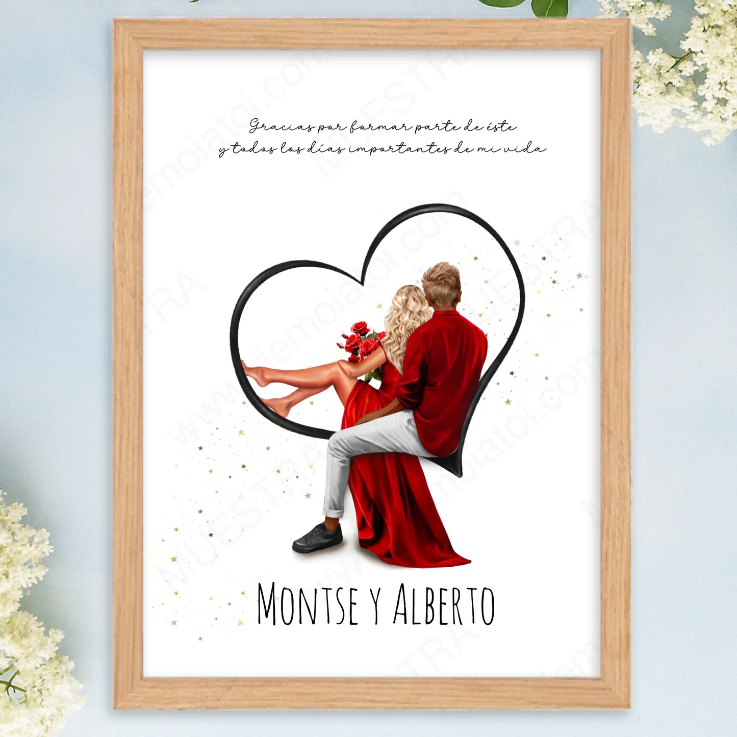 cuadro personalizado corazón mapa enamorados