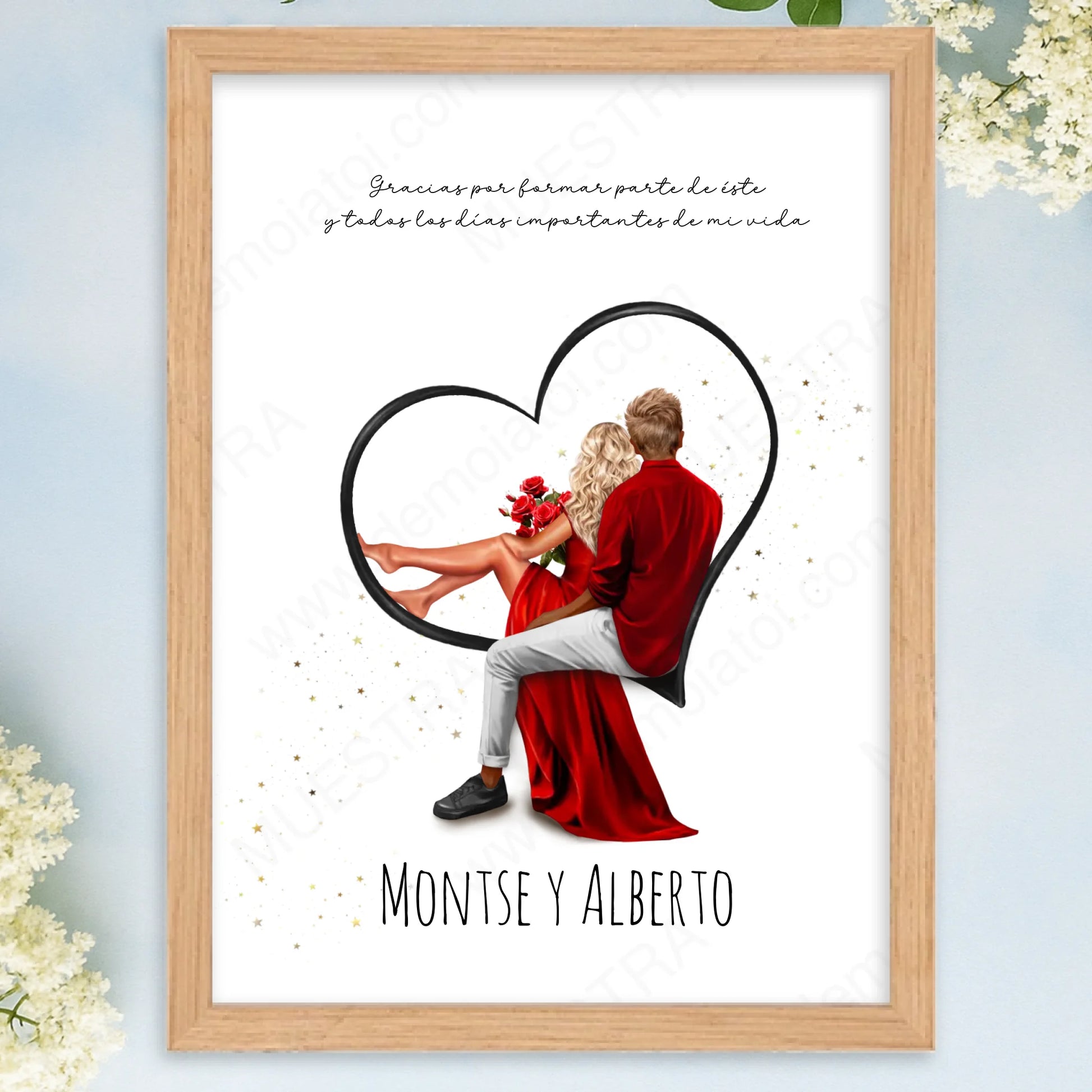 cuadro personalizado corazón mapa enamorados