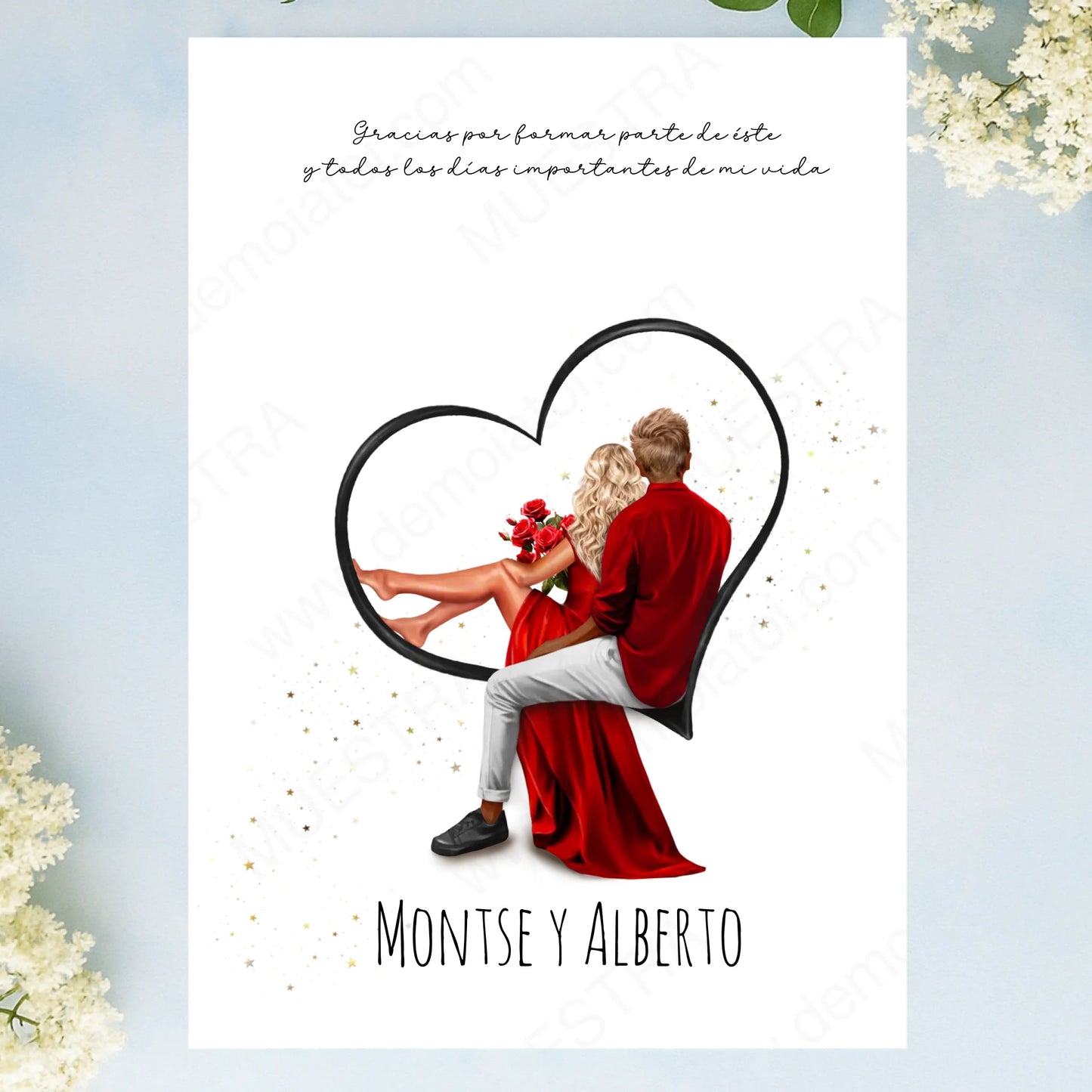 cuadro personalizado corazón mapa enamorados