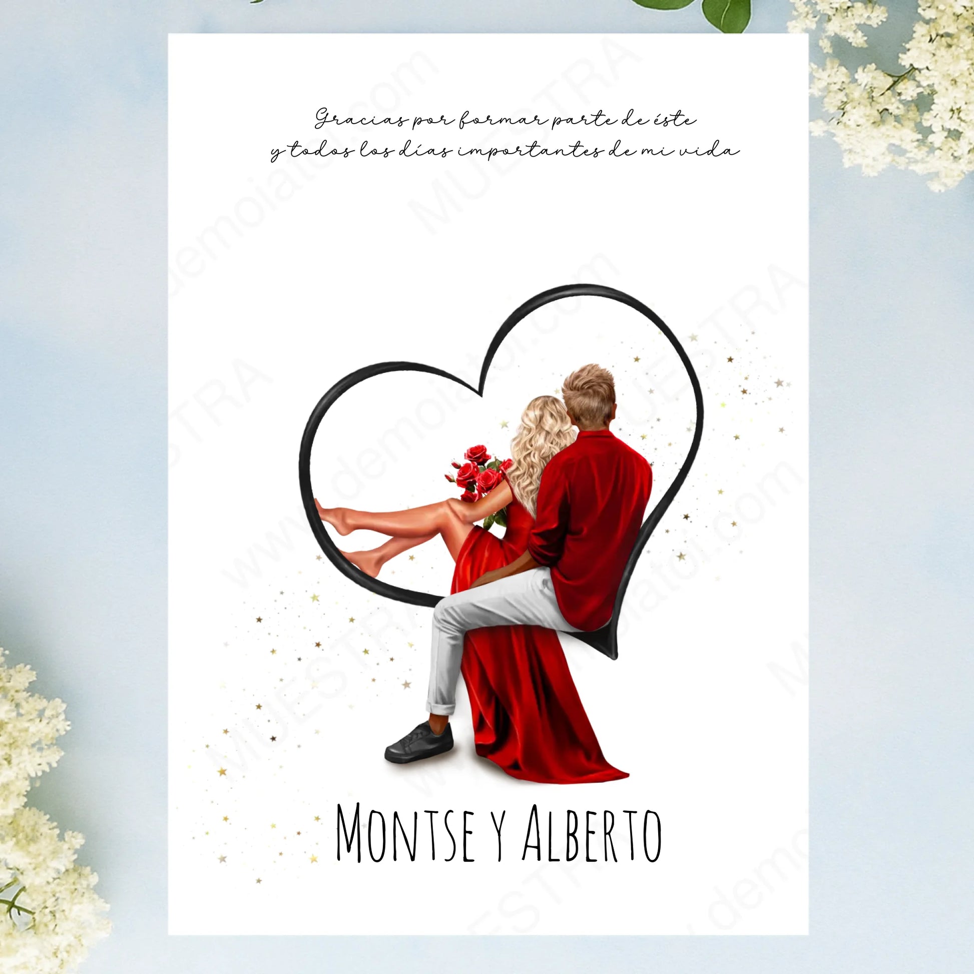 cuadro personalizado corazón mapa enamorados