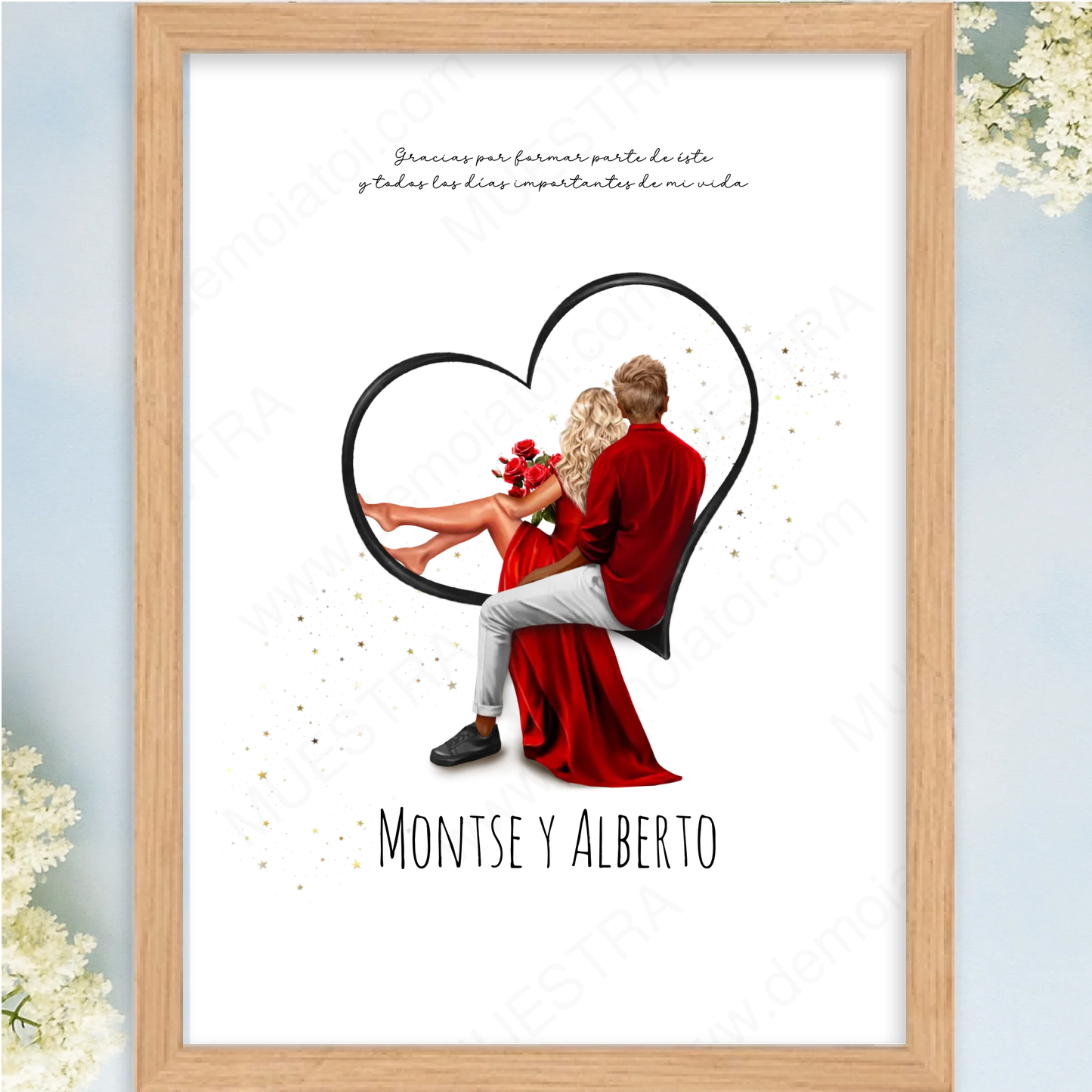 Cuadro personalizado para enamorados con mapa de coordenadas