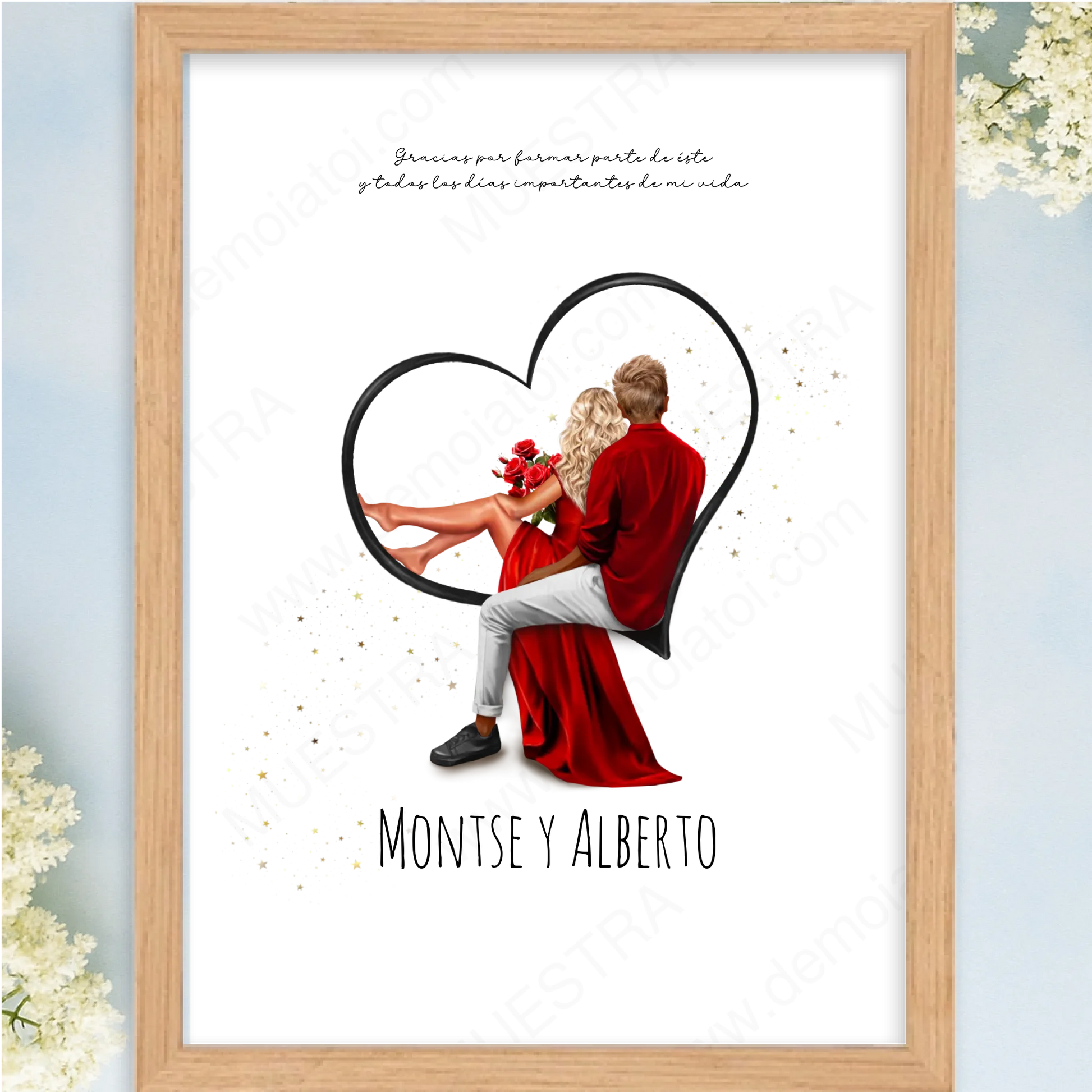 Cuadro personalizado para enamorados con mapa de coordenadas