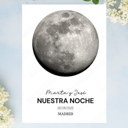 Lámina personalizada fase lunar pareja