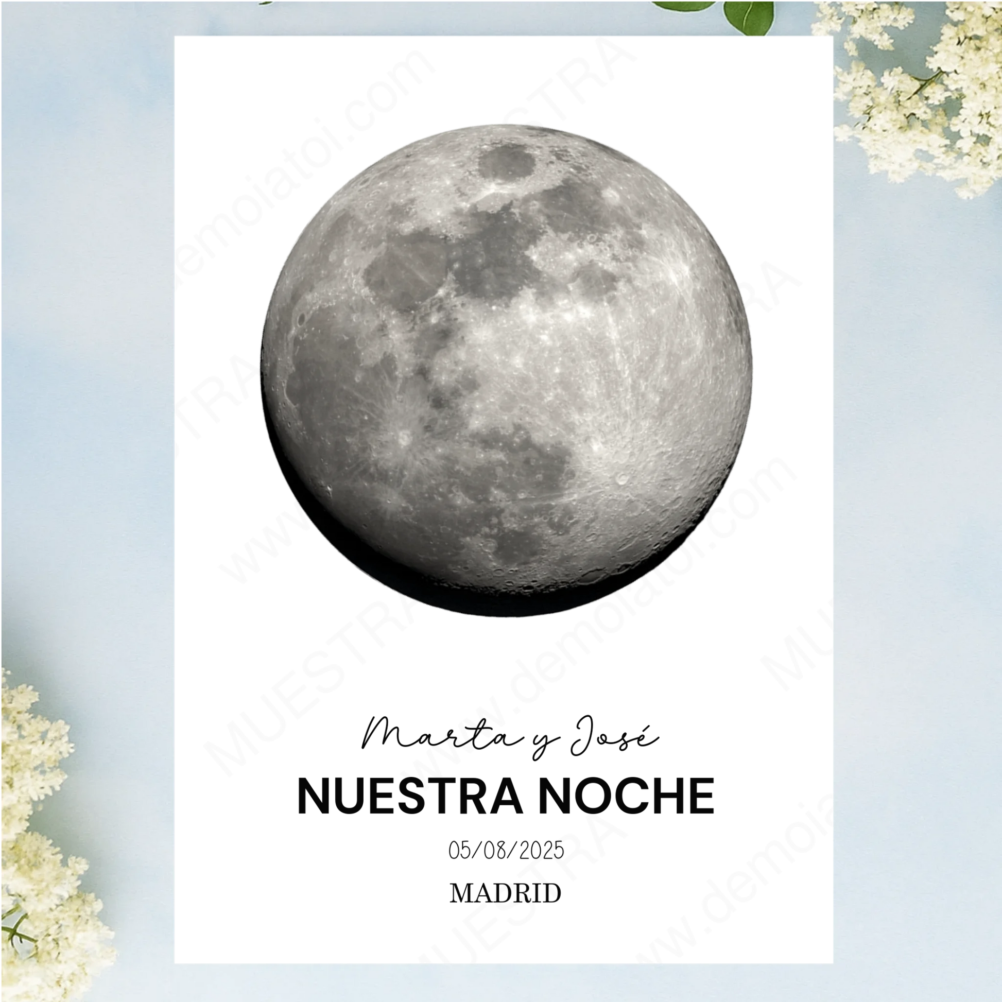 cuadro personalizado fase lunar para enamorados