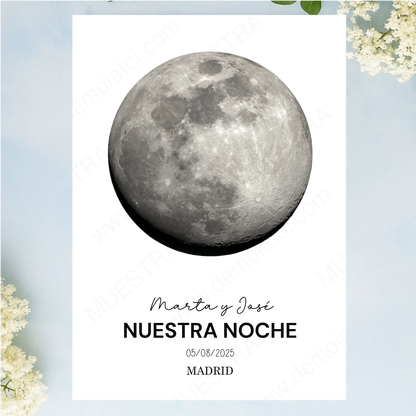 cuadro personalizado fase lunar para enamorados
