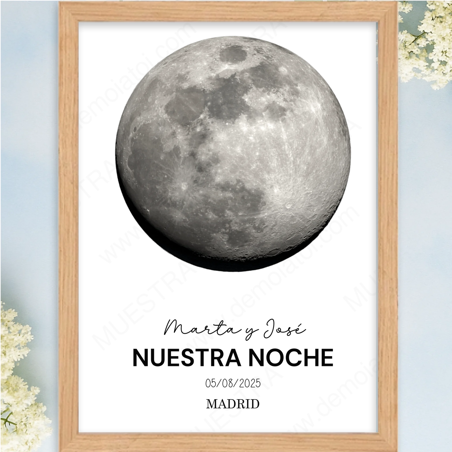 Cuadro personalizado luna para enamorados