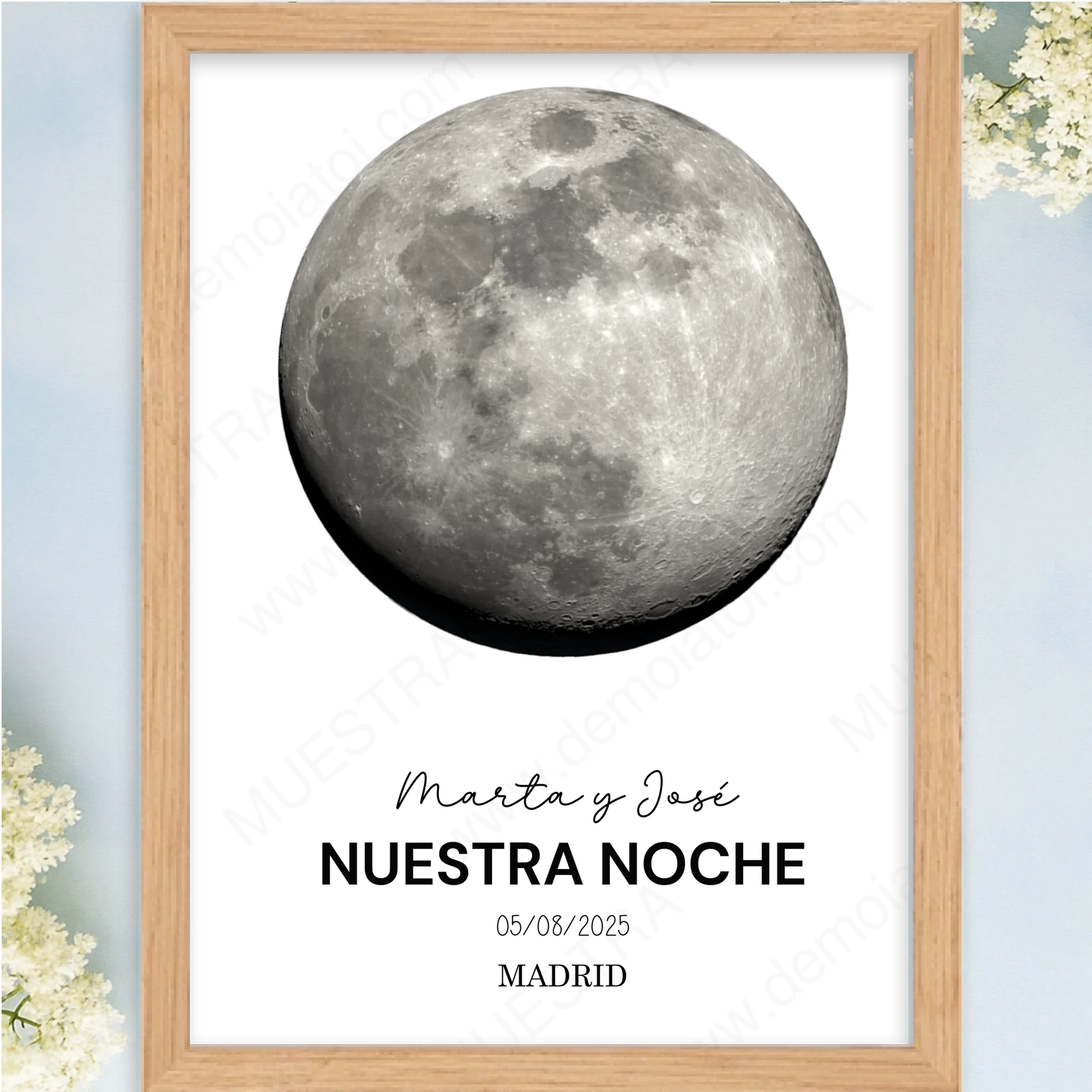 Cuadro personalizado luna para enamorados