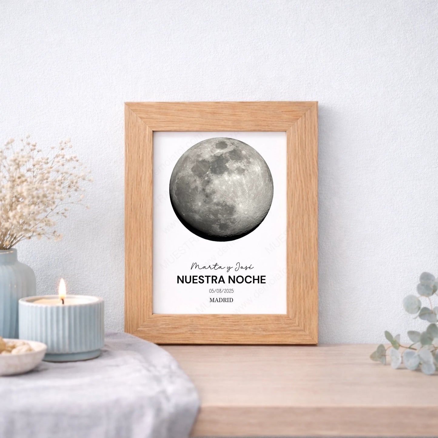 Cuadro personalizado fase lunar romántica