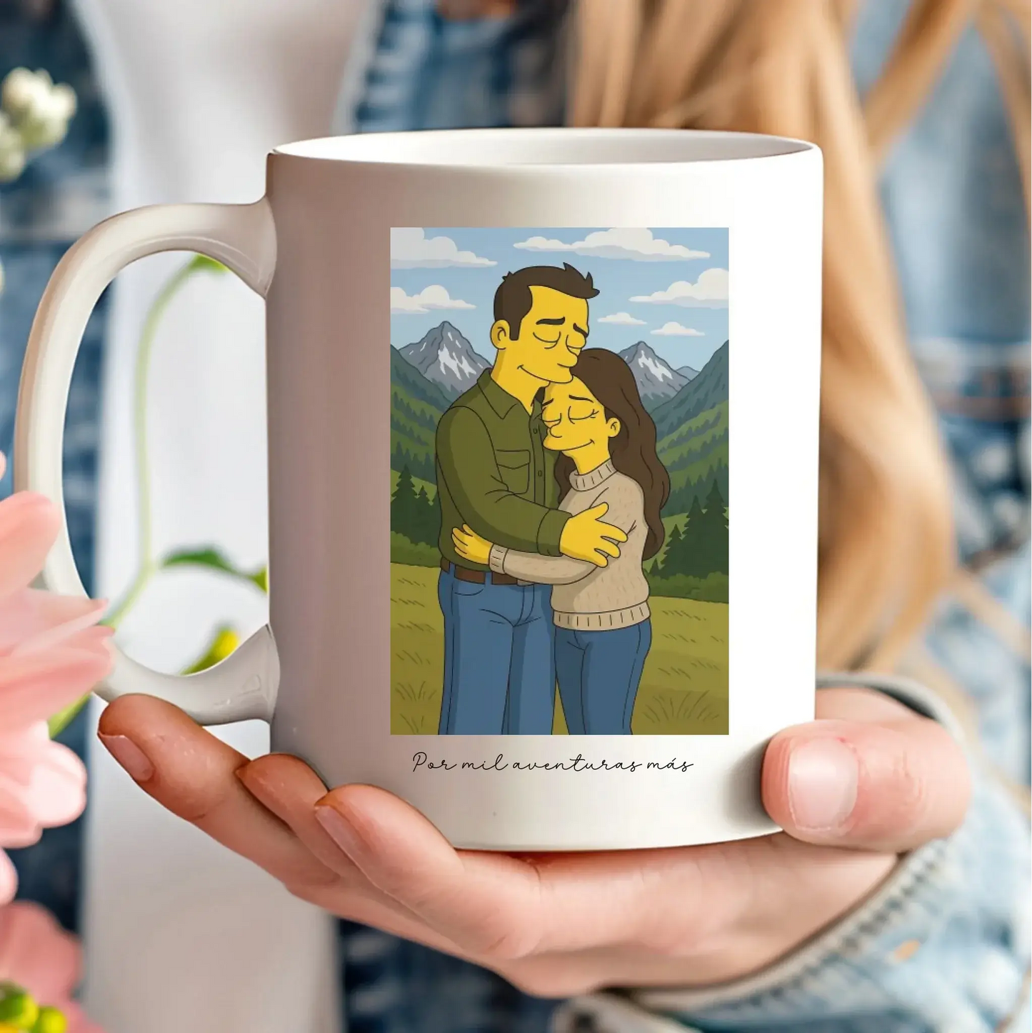 Taza personalizada caricatura estilo Simpson desde foto – Regalo original con ilustración