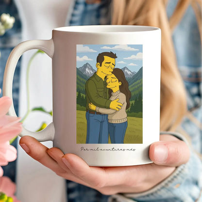 Taza personalizada caricatura estilo Simpson desde foto – Regalo original con ilustración