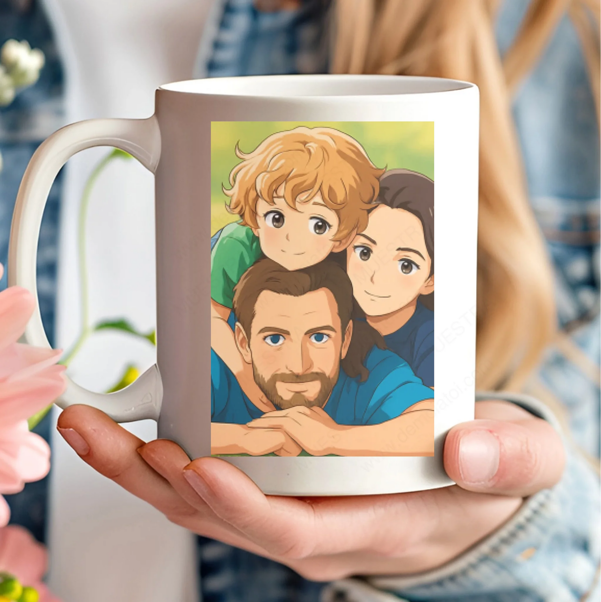 Taza personalizada original como regalo original con caricatura anime