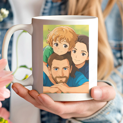 Taza personalizada original como regalo original con caricatura anime