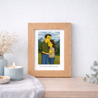 Cuadro personalizado ilustración simpson a partir de foto como regalo original