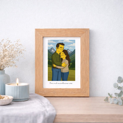 Cuadro personalizado ilustración simpson a partir de foto como regalo original