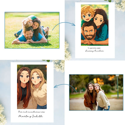 regalos con ilustración personalizada a partir de foto estilo dibujo animado