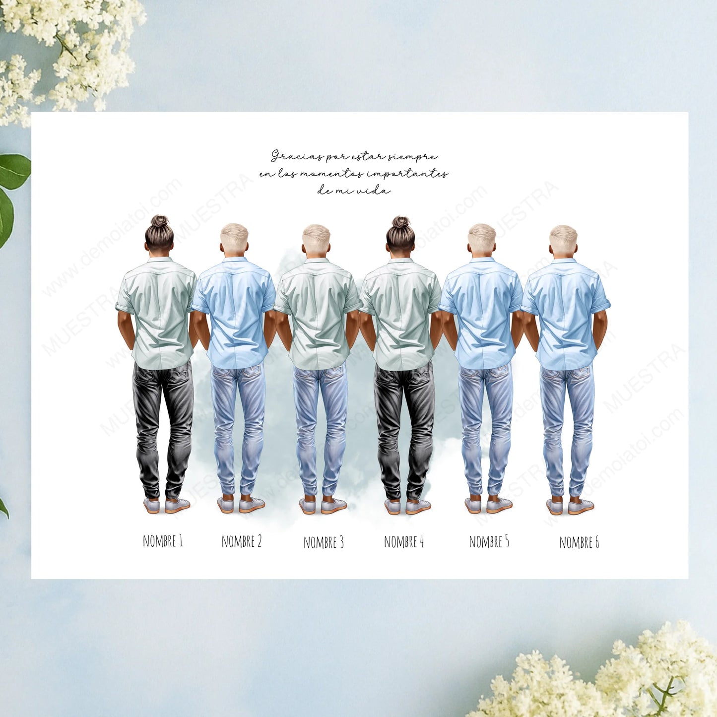 ilustración personalizada grupo de amigos