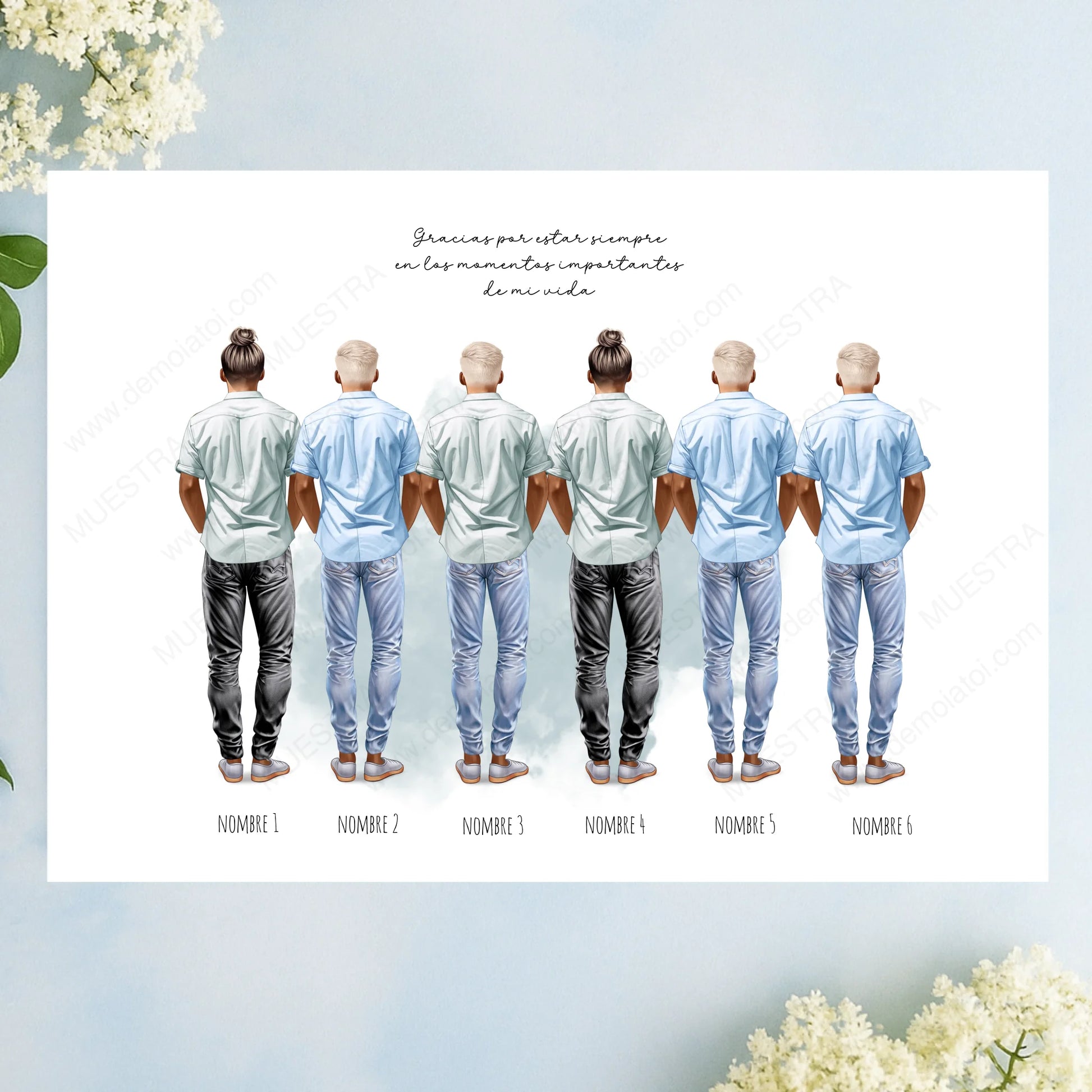 ilustración personalizada grupo de amigos