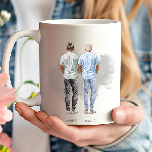 Taza personalizada con ilustración de grupo de amigos 2-5 chicos