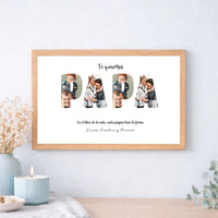 Cuadro personalizado para papá con fotos y nombres – Regalo con marco (A5 A4 A3)