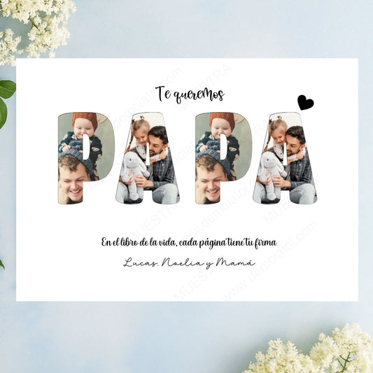 Lámina decorativa personalizada para regalar a padre