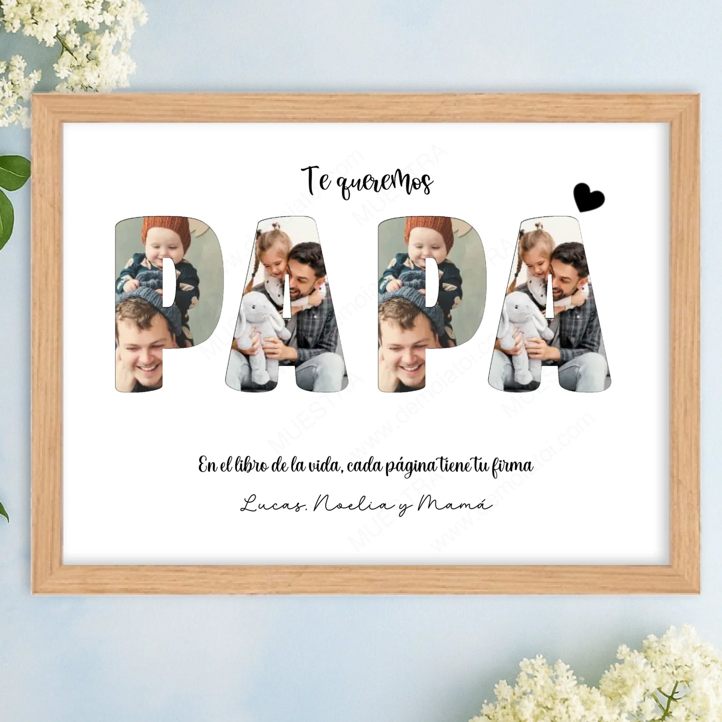 Cuadro personalizado con fotos para papa