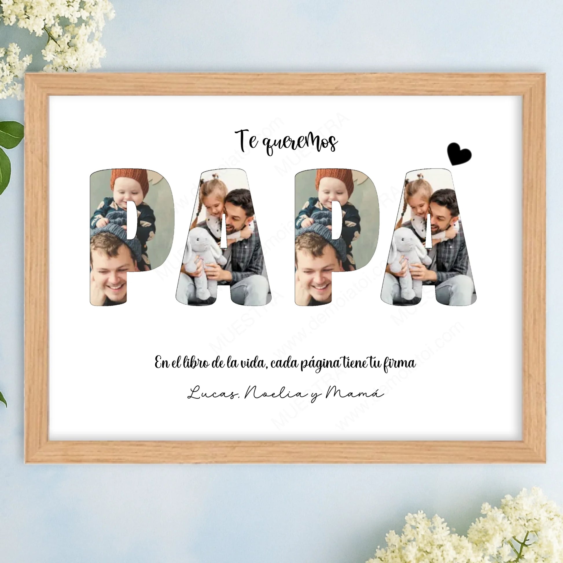 Cuadro personalizado con fotos para papa