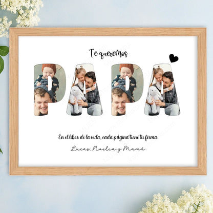 Cuadro personalizado con fotos para papa