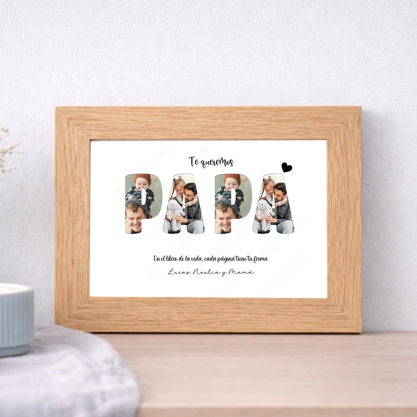 Cuadro personalizado con fotos para papá