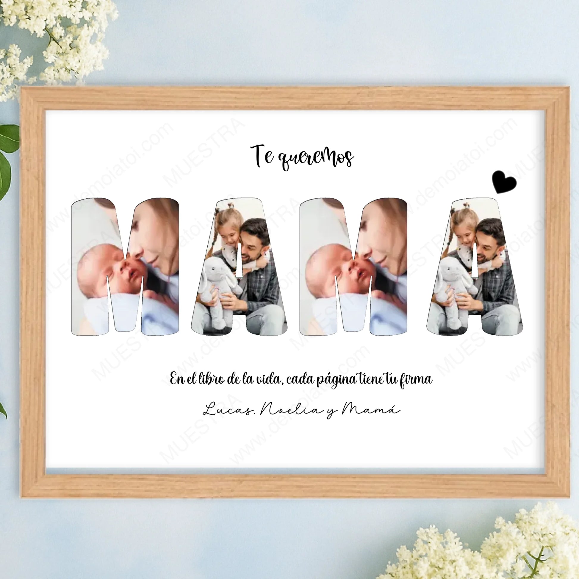 Cuadro personalizado regalo con fotos para mamá