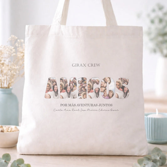 Bolsa tote personalizada con fotos y nombre – Regalo original para amigos