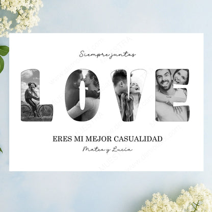 Lámina decorativa personalizada regalo original con fotos