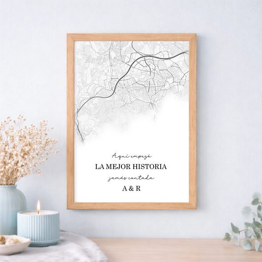 Cuadro y Lámina Personalizada con Ubicación GPS y Mapa