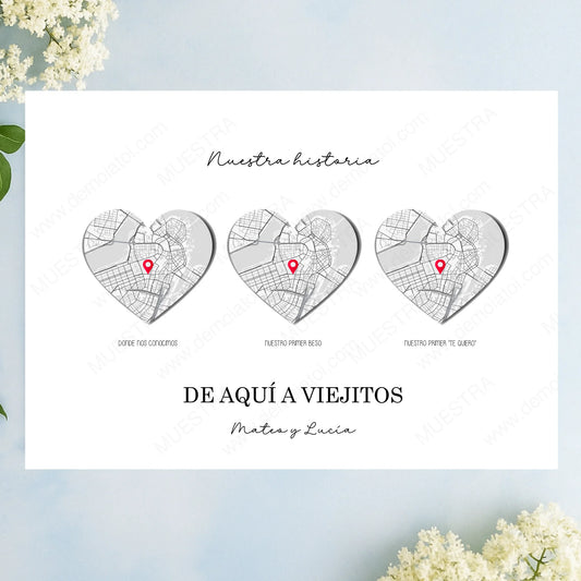 Lámina personalizada amor con fotos y dedicatoria