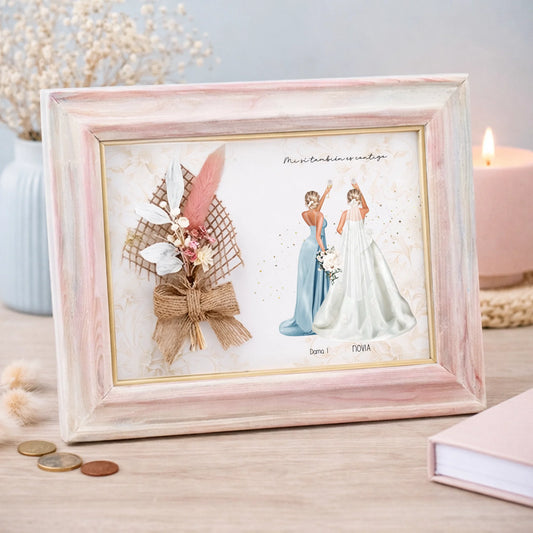 Marco con flores personalizado