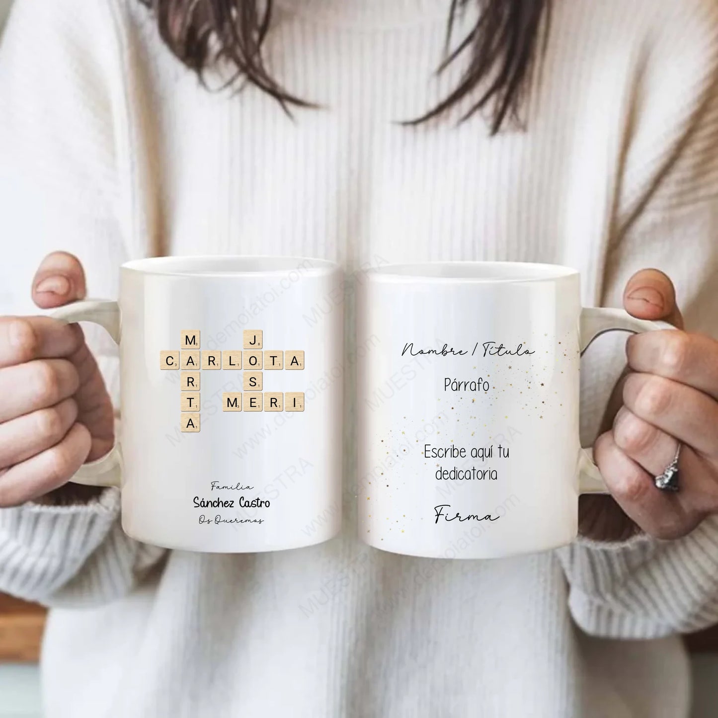 Taza personalizada scrable con dedicatoria