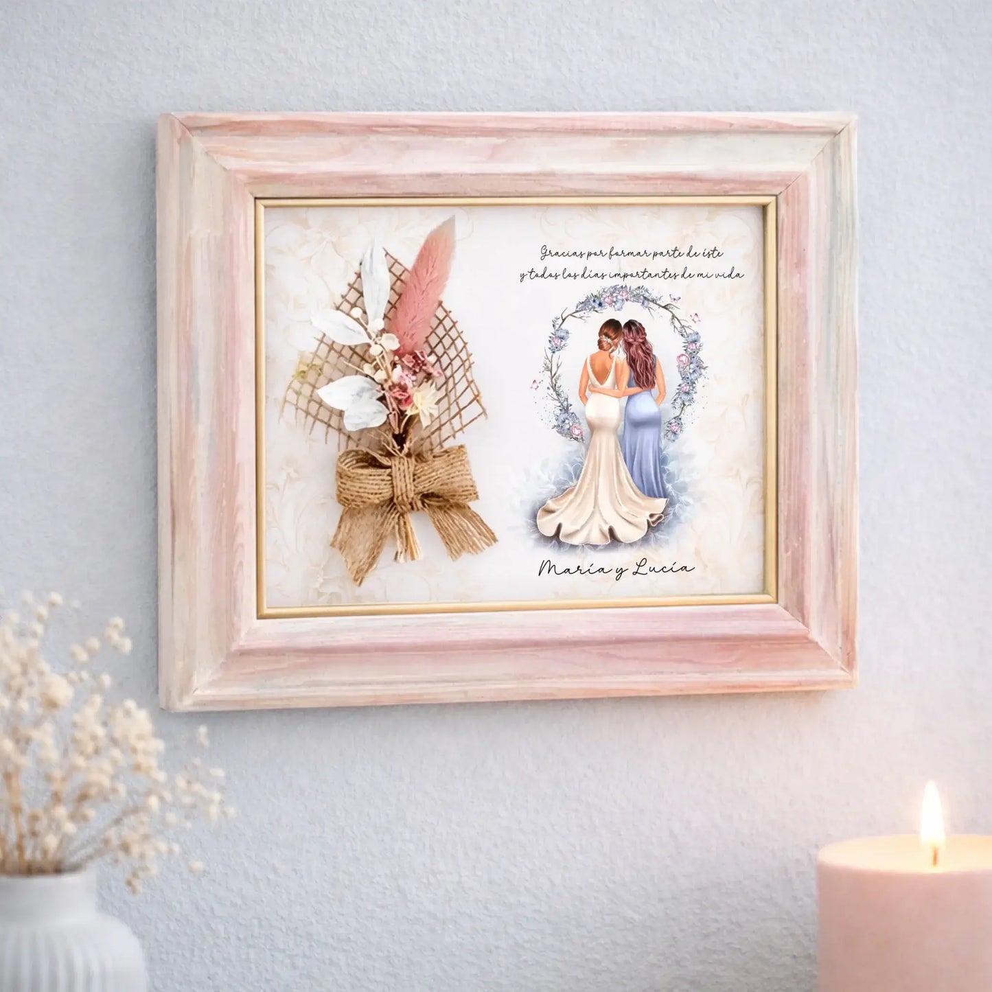 Regalo original personalizado artesanal boda dama de honor y novia