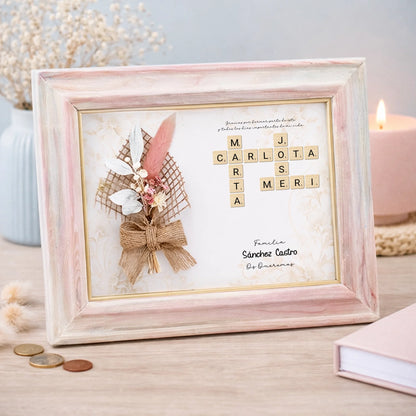 Marco con flores personalizado dama de honor