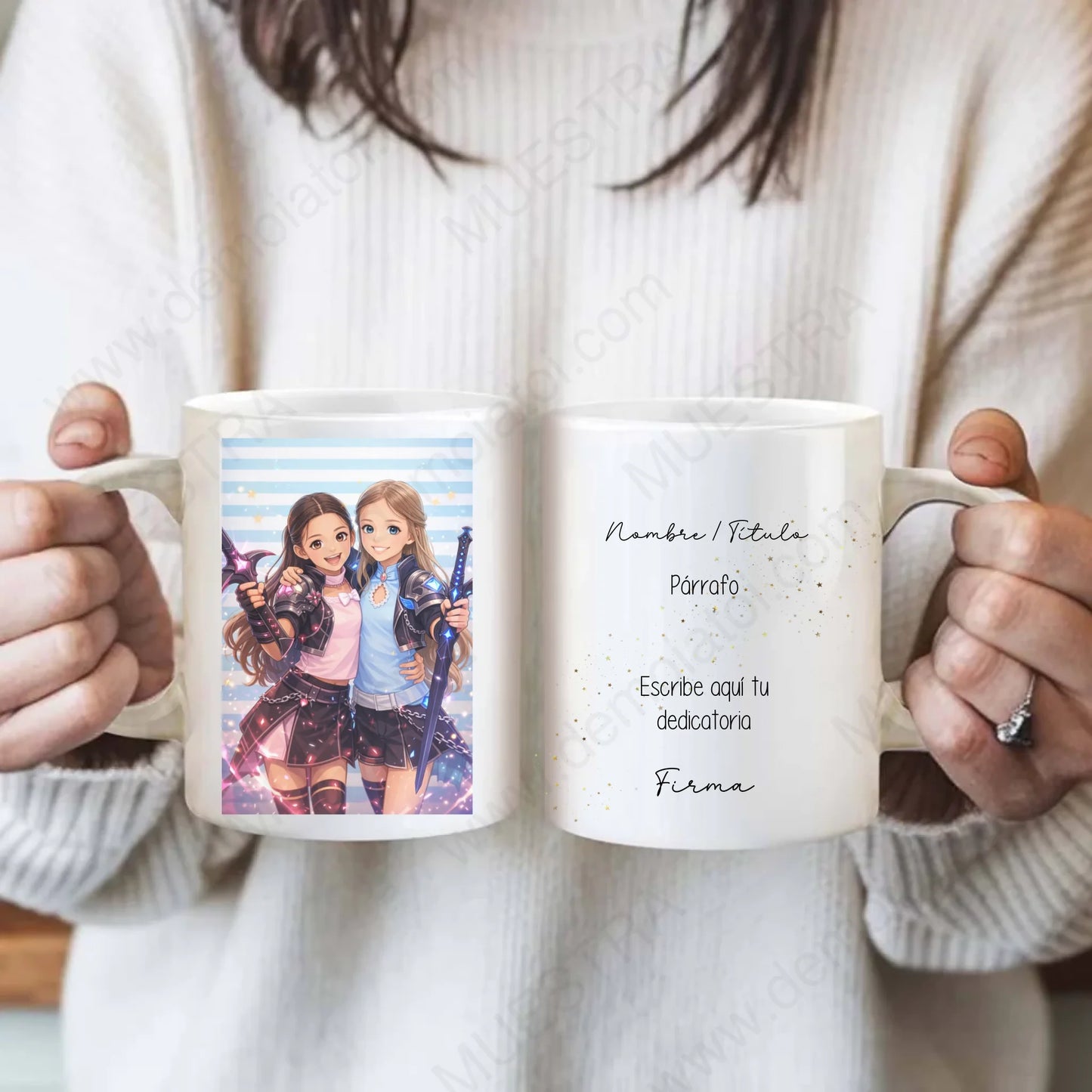 taza personalizada con fotografía estilo kpop y dedicatoria para regalar