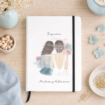 Libreta personalizada regalo original con ilustración dama de honor