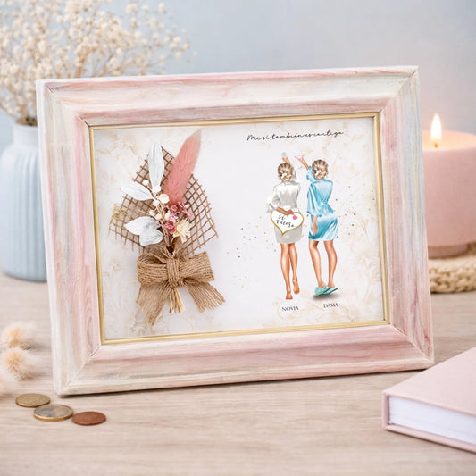 Marco con flores personalizado