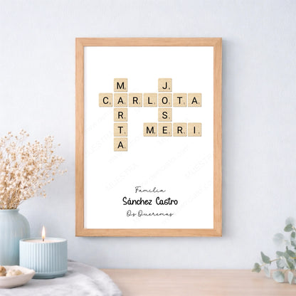 Regalos originales scrabble con nombres y dedicatoria