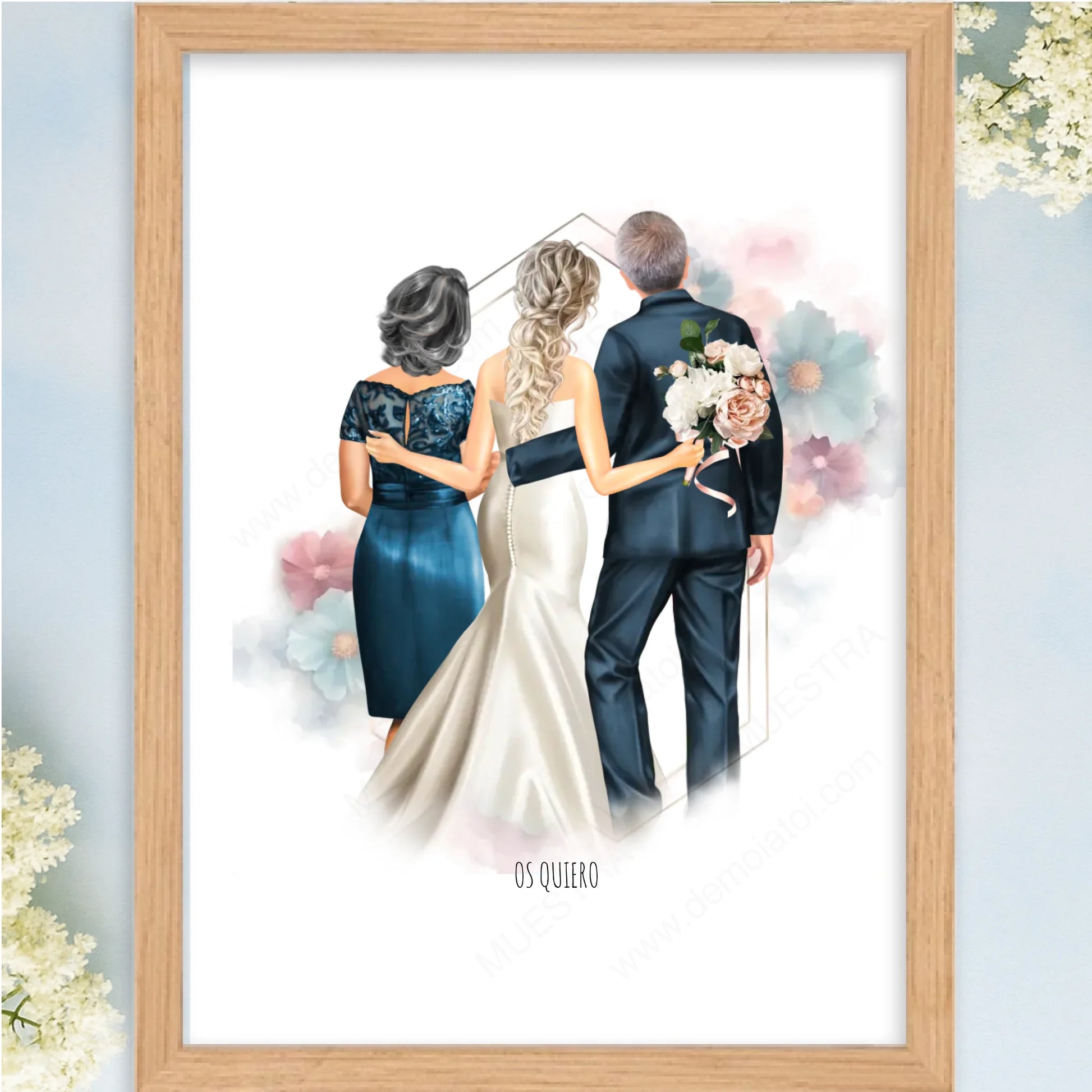Cuadro personalizado ilustración boda