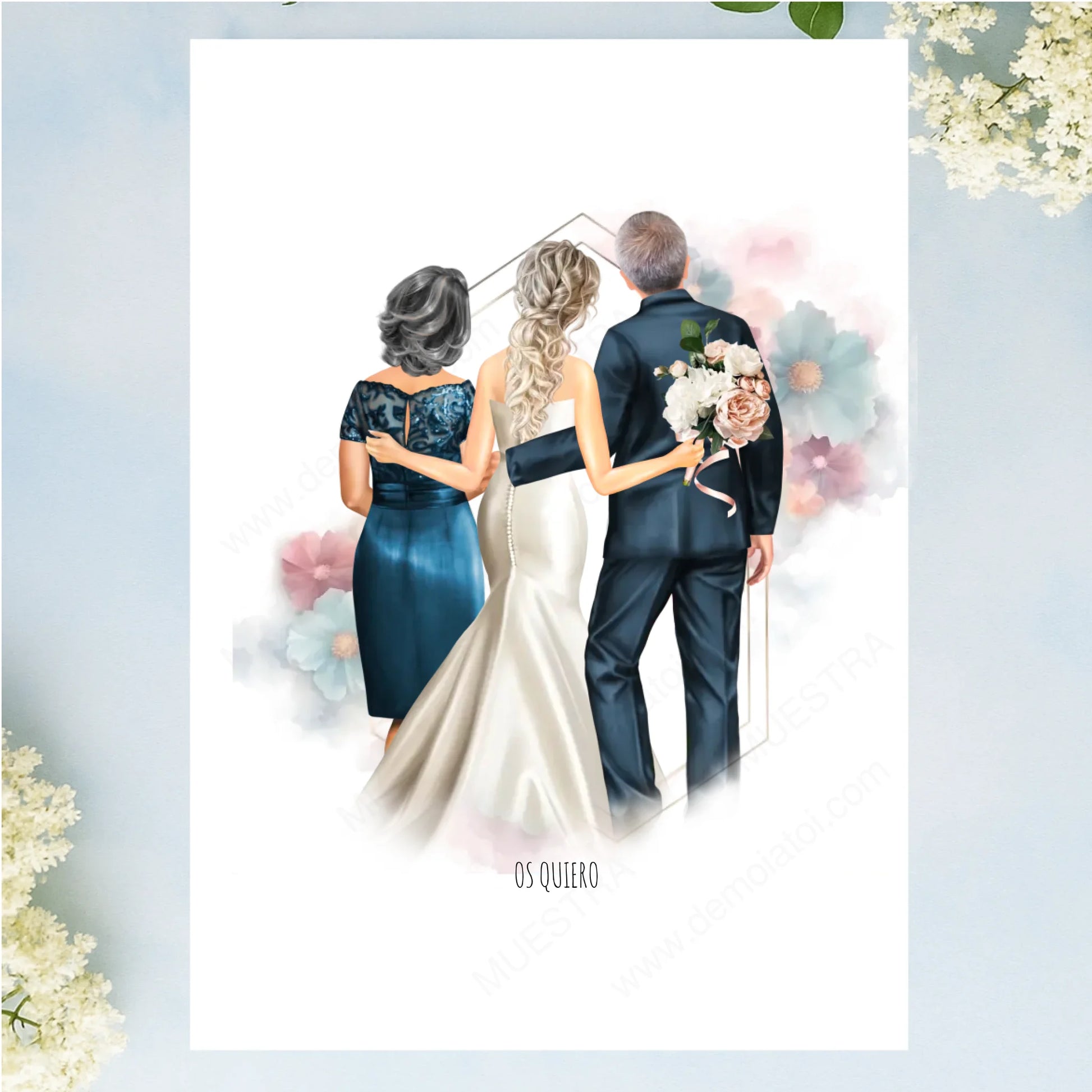Lámina personalizada ilustración personalizada boda